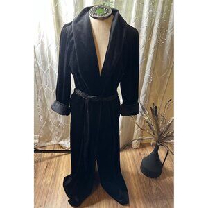 Vtg 90s Y2K Luxurious Oscar De La Renta Pink Label Velvet Robe Blk M Whimsigoth